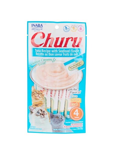 Inaba Churu Tuna Recipe with Seafood Flavor 4PCS/PK
