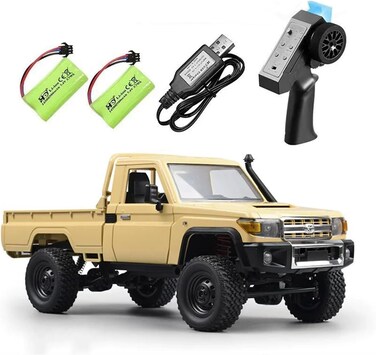 سيارة زحف تعمل بالتحكم عن بعد من HLSFWdrive، شاحنة صخرية 4X4 بمقياس 1/12، تويوتا لاند كروزر، بيك أب للطرق الوعرة، توجيه تناسبي، سرعتان، جاهزة للتشغيل، مناسبة لجميع التضاريس، محرك بـ 280 بطارية، سيارة