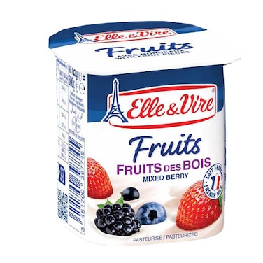 Elle &amp; Vire Mixed Berries Fruit Yoghurt, 125g