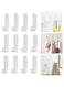 Oasisgalore 12 Pcs Self Adhesive Hooks,No Drilling Sticky Hooks,Wall Mounted Creative Clothes Hook,Modern Minimalist Style Wall Hooks for Shower,Kitchen,Living Room,Office(Transparent)