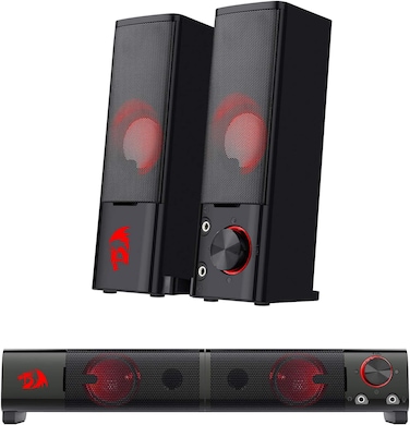 Redragon GS550 Orpheus PC Gaming Speakers, 2.0 Channel Stereo Desktop Computer Sound Bar
