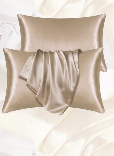 Satin Pillowcase for Hair and Skin-Soft Silky Pillow Covers for Sleeping-Satin Pillow Covers with Envelope Closure Champagne Color