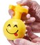 Set of 2 Large 3 Inch Emoji Spinning Tops with Lights and Music Great Stocking Stuffers/LED Light Up Flashing Emoji Spinning Tops with Gyroscope and Music, Novelty Bulk Toys Party Favors