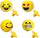 Set of 2 Large 3 Inch Emoji Spinning Tops with Lights and Music Great Stocking Stuffers/LED Light Up Flashing Emoji Spinning Tops with Gyroscope and Music, Novelty Bulk Toys Party Favors