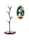 Mug Holder, Countertop Mug Tree with 4 Hooks, Leaf Shaped Coffee Mug Stand with Wooden Base, Kitchen Organizer for Coffee Cups, Country Style Mug Holder, Brown