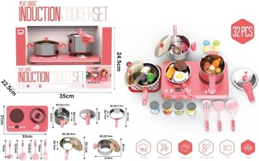 Colorland - Playhouse Induction Cooker Set 32Pieces, Assorted Colour