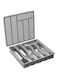Durku Silverware Organizer with Lid, Covered Utensil Tray for Kitchen Drawer and Countertop, Plastic Cutlery and Flatware Storage Box for Spoons Forks Knives Holder Case, 6 Compartments (Grey)