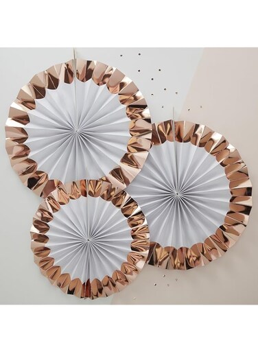 Ginger Ray GR Rose Gold Fan Decorations