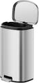 EKO 45L Pedal Bin Dayton - Silver   Extra-Large Capacity Step Bin with Soft-Close Lid   Plastic Bag Fixer   Removable Inner Bucket   Durable D Shape Design