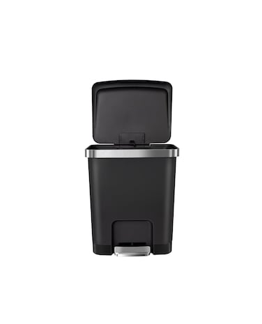 Orchid EKO Hana 15L Step Bin &ndash; Plastic Pedal Trash Can with Soft-Close Lid, Wheels &amp; Bag Fixer