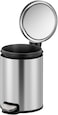 Orchid EKO Serene 5L Round Step Bin &ndash; Brushed Stainless Steel, Fingerprint-Resistant, Soft-Close Lid &amp; Pedal Trash Can