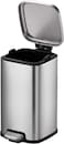 EKO 12L Square Step Bin Stella - Silver   Compact Pedal Bin with Soft-Close Lid   Fingerprint-Resistant Finish   Removable Inner Liner