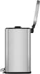 EKO 12L Square Step Bin Stella - Silver   Compact Pedal Bin with Soft-Close Lid   Fingerprint-Resistant Finish   Removable Inner Liner