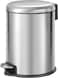 EKO 5L Pedal Bin Serene - Silver   Compact Round Step Bin with Soft-Close Lid   Fingerprint-Resistant Finish   Removable Inner Liner   Bag Stabilizer