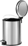 EKO 5L Pedal Bin Serene - Silver   Compact Round Step Bin with Soft-Close Lid   Fingerprint-Resistant Finish   Removable Inner Liner   Bag Stabilizer