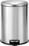 EKO 5L Pedal Bin Serene - Silver   Compact Round Step Bin with Soft-Close Lid   Fingerprint-Resistant Finish   Removable Inner Liner   Bag Stabilizer