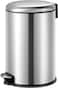 EKO 12L Pedal Bin Serene - Silver   Compact Step Round Bin with Soft-Close Lid   Fingerprint-Resistant Finish   Removable Inner Liner   Bag Stabilizer