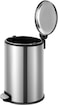 EKO 12L Pedal Bin Serene - Silver   Compact Step Round Bin with Soft-Close Lid   Fingerprint-Resistant Finish   Removable Inner Liner   Bag Stabilizer