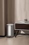 EKO 12L Pedal Bin Serene - Silver   Compact Step Round Bin with Soft-Close Lid   Fingerprint-Resistant Finish   Removable Inner Liner   Bag Stabilizer