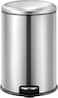 EKO 12L Pedal Bin Serene - Silver   Compact Step Round Bin with Soft-Close Lid   Fingerprint-Resistant Finish   Removable Inner Liner   Bag Stabilizer