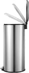 EKO 30L Pedal Bin Serene - Silver   Large Capacity Step Round Bin with Soft-Close Lid   Fingerprint-Resistant Finish   Removable Inner Liner   Bag Stabilizer