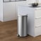 EKO 30L Pedal Bin Serene - Silver   Large Capacity Step Round Bin with Soft-Close Lid   Fingerprint-Resistant Finish   Removable Inner Liner   Bag Stabilizer