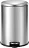 EKO 20L Pedal Bin Serene - Silver   Large Capacity Step Round Bin with Soft-Close Lid   Fingerprint-Resistant Finish   Removable Inner Liner   Bag Stabilizer