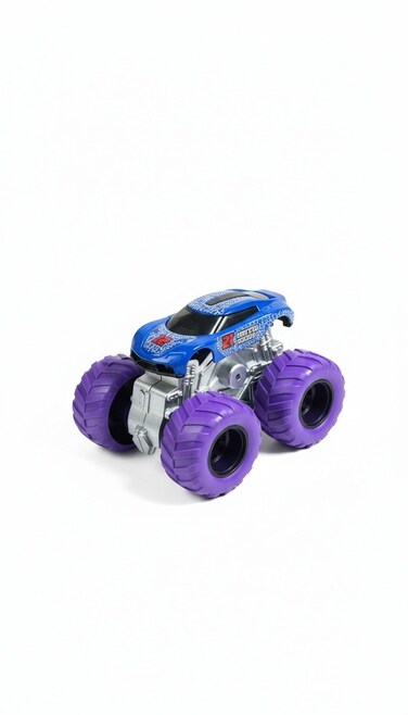 1:64 Scale Monster Truck Mini Toy Car for Kids &ndash; Pull Back Action Vehicle with Big Wheels-Blue