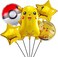 5 Pcs Pikachu Pokemon Character Theme Foil Balloon for Birthday Decoration items &amp; Kit