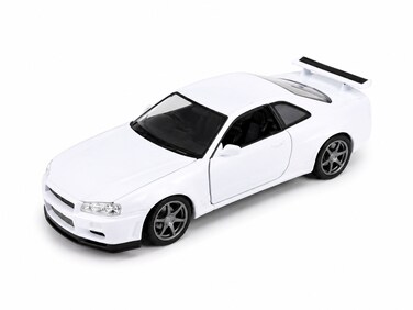 1:24 Scale Die-Cast Model Car &ndash; White Nissan Skyline GT-R R34 Collectible Toy Vehicle for Kids &amp; Adults