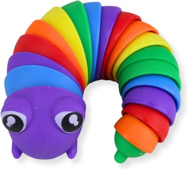 Slug Fidget Slug With Eyes Articulated Flexible Decompression Toy for Stress Relief, Hand Sensory Articulated Elastic Slug Slug, Fidget Trick Toy, Sensory Toy