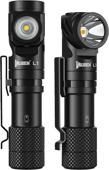 WUBEN L1 Flashlight LED Rechargeable, 2000 Lumen Torch Light Super Bright Tactical Flashlight Battery Powered, 180 Degree Rotating Right Angle Light, Waterproof Flash Light For Emergencies Camping
