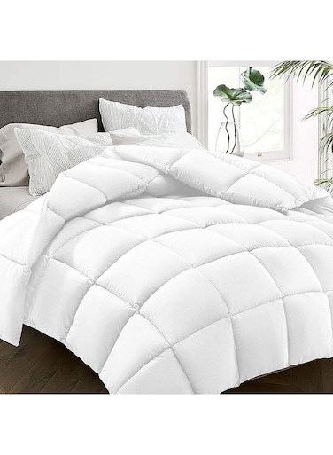 Somer Field - Bedding Comforter Duvet Insert - Quilted Comforter/Duvet with Corner Tabs - Box Stitched Down Alternative Comforter - White (Single/Twin (163 X 224 Cm))