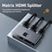 Baseus Matrix 2-in-1 HDMI Switch lets you toggle between two devices on one display or split one input to two monitors, supporting 4K@60Hz output.