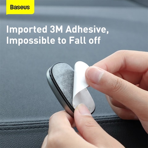 Baseus Beetle Car Hooks, 2Pcs Aviation-Grade Aluminum Alloy, Multi-Purpose Hanger, Hidden Design, Bendable Silicone Pad, 3M Sticker Holder - Grey