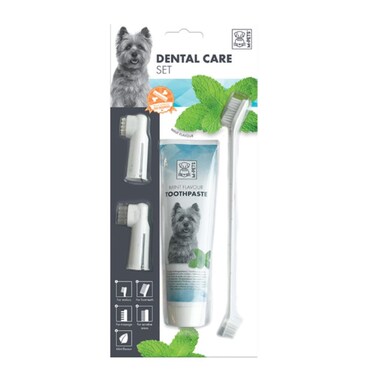 M-PETS Dental Kit with Mint Toothpaste &ndash; Freshens Breath &amp; Protects Teeth