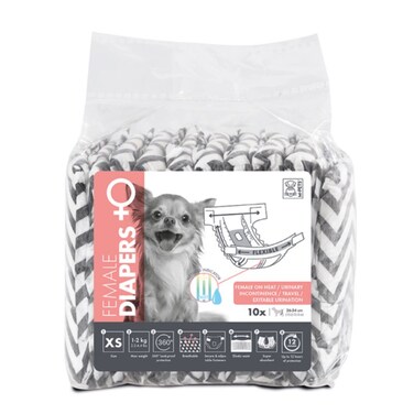 M-PETS Female Dog Diapers XS &ndash; 10 Pack, Leak-Proof &amp; Comfortable