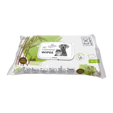 M-PETS Pet Cleaning Wipes 100% Bamboo 40pcs &ndash; Gentle &amp; Eco-Friendly
