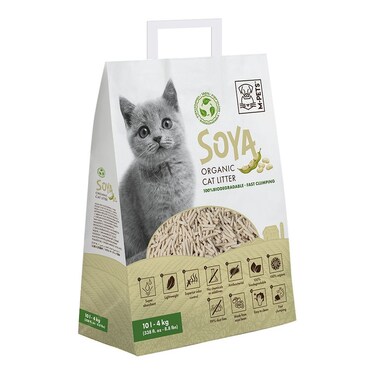 M-PETS Soya Organic Cat Litter 10L &ndash; Non-Scented, 100% Biodegradable, Super Absorbent