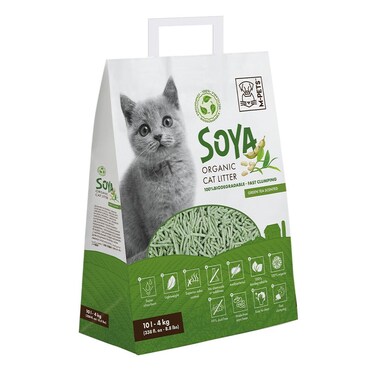 M-PETS Soya Organic Cat Litter &ndash; Green Tea Scented, 10L, 100% Biodegradable