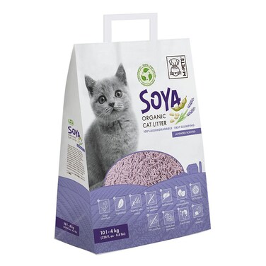 M-PETS Soya Organic Cat Litter 10L &ndash; Lavender Scented, 100% Biodegradable, Super Absorbent