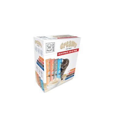 M-PETS Creamy Cat Treats Multipack 48x15g (720g) &ndash; Crab, Salmon, Cod &amp; Beef, Tuna &amp; Shrimp