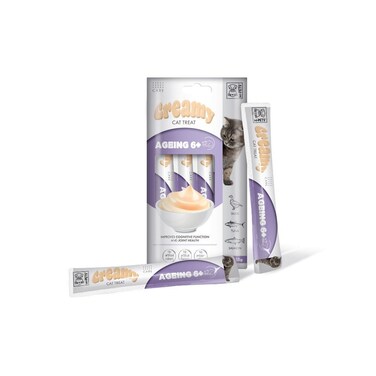 M-PETS Creamy Functional Cat Treats &ndash; Ageing 6+ &ndash; Duck, Tuna &amp; Salmon 4x15g (60g)