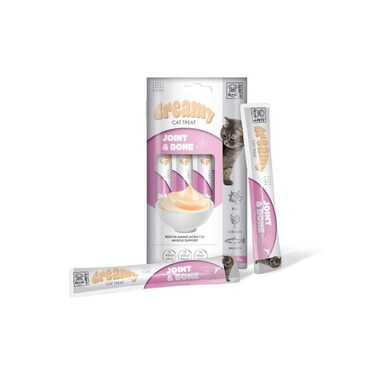 M-PETS Creamy Functional Cat Treats &ndash; Joint &amp; Bone Support &ndash; Beef, Chicken &amp; Salmon 4x15g (60g)