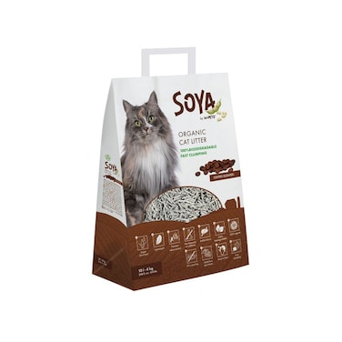 M-PETS Soya Organic Cat Litter 10L &ndash; Eco-Friendly, Coffee Scented &amp; 100% Biodegradable