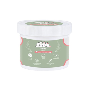 M-PETS Daily Round Eye Wipes 100pcs &ndash; Gentle Cleaning for Dogs &amp; Cats