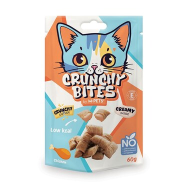 M-PETS Crunchy Bites Cat Treat &ndash; Chicken 60g, Tasty &amp; Healthy Snack for Cats
