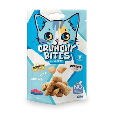 M-PETS Crunchy Bites Cat Treat &ndash; Tuna 60g, Tasty &amp; Healthy Snack for Cats