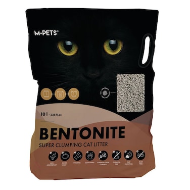 M-PETS Super Clumping Bentonite Cat Litter 10L &ndash; Non-Scented, Quick Clumping &amp; Odor Control
