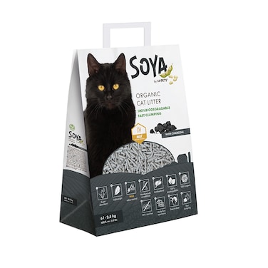 M-PETS Soya Organic Cat Litter Charcoal 6 L &ndash; 100% Biodegradable